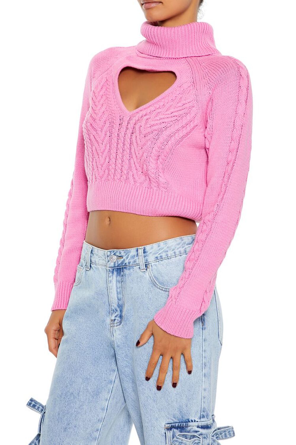 Heart Cutout Turtleneck Sweater - Image 3