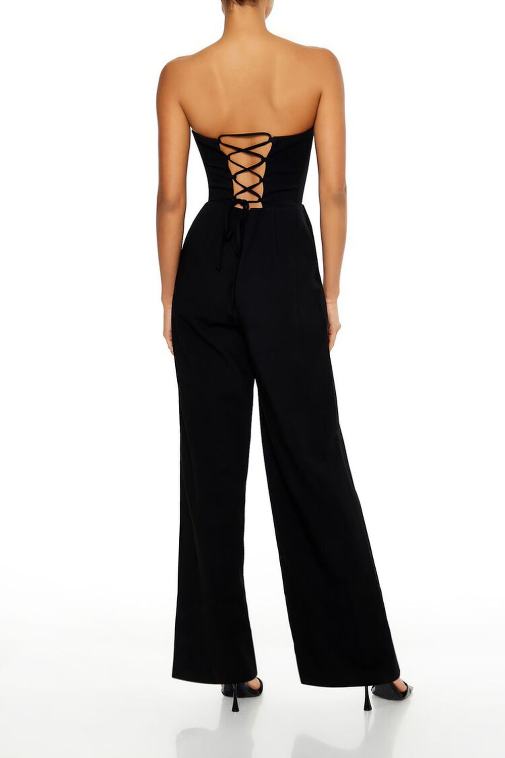 Lace-Up Strapless Jumpsuit - Image 3