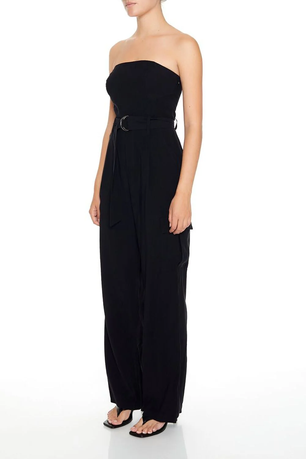 Belted Strapless Cargo Jumpsuit - Image 3
