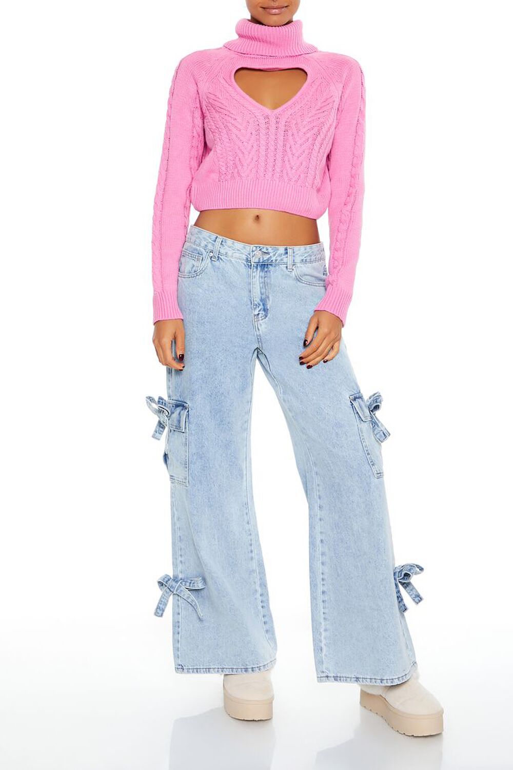 Heart Cutout Turtleneck Sweater - Image 2