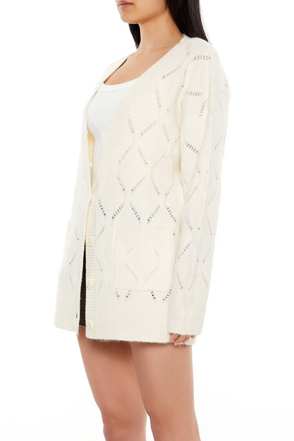 Pointelle Knit Cardigan Sweater - Image 4