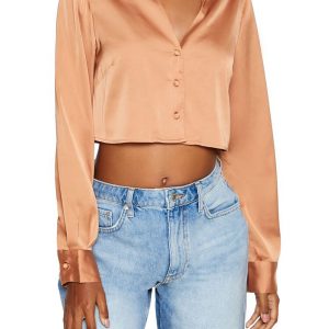 Satin Cropped Shirt