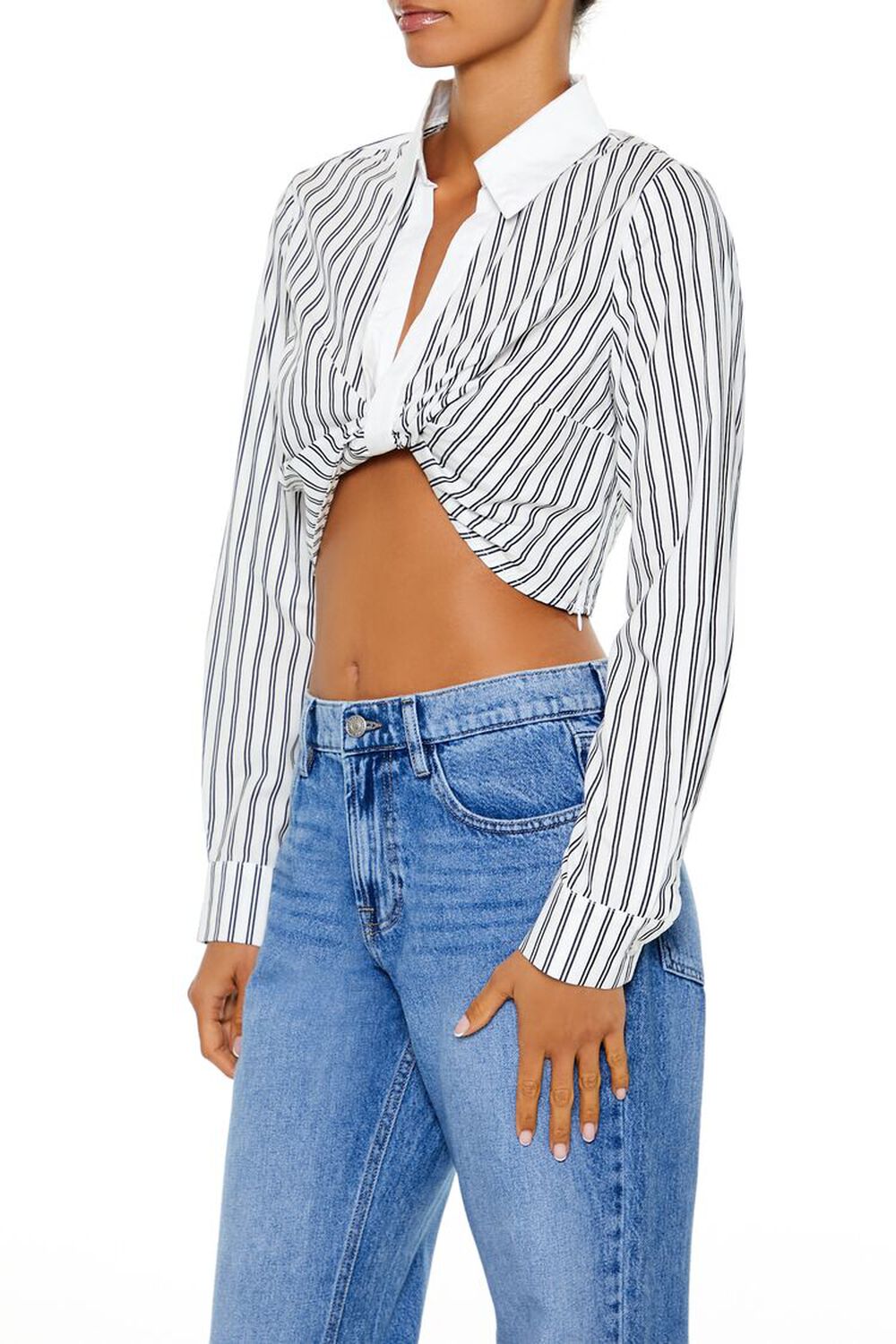 Striped Twist-Front Crop Top - Image 4