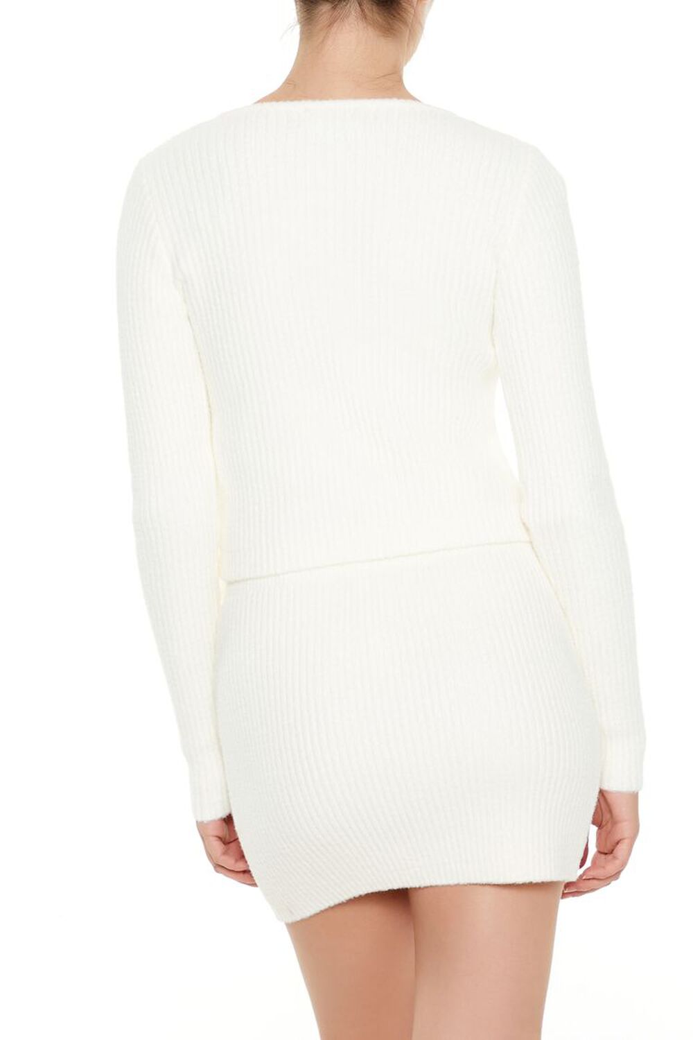 Fuzzy Tie-Front Cardigan Sweater - Image 4