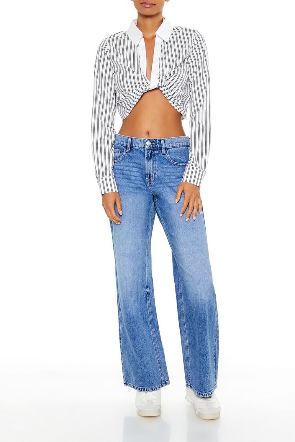 Striped Twist-Front Crop Top - Image 2